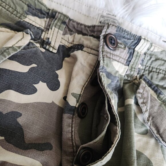 Jack & Jones Camo Cargo Shorts Mens‎ W32 UK M Ripstop Comfort Fit Button Fly - Picture 12 of 16